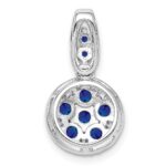 Sterling Silver Rhodium-plated & Sapphire Circle Pendant - Image 4