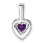 Sterling Silver Rhodium-plated Diamond and Amethyst Pendant - Image 4