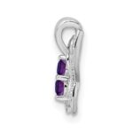 Sterling Silver Rhodium-plated Amethyst & Diamond Pendant - Image 2