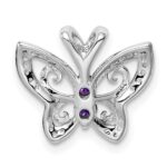Sterling Silver Rhodium-plated Amethyst & Diamond Pendant - Image 4