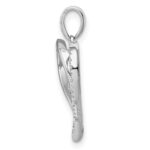 Sterling Silver Rhodium Diam. Heart Pendant - Image 2