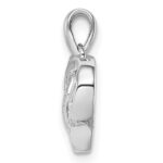 Sterling Silver Rhodium-Plated Diamond Heart Pendant - Image 2