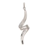 Sterling Silver Rhodium Plated Diamond Swirl Pendant - Image 4