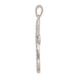 Sterling Silver Rhodium Plated Diamond Cross Pendant - Image 2