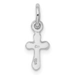 Sterling Silver RH-pltd Child's Dec Blue Preciosca Crystal Cross Pendant - Image 3