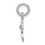 Sterling Silver RH-pltd Child's Mar Lt Blue Preciosca Crystal Cross Pendan - Image 2