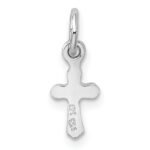 Sterling Silver RH-pltd Child's Oct Pink Preciosca Crystal Cross Pendant - Image 3