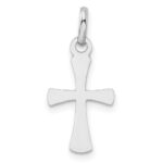 Sterling Silver RH Plated Child's Polished Cross Pendant - Image 4