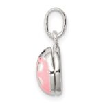 Sterling Silver Pink & Black Enamel Ladybug Locket Children's Pendant - Image 2