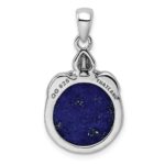 Sterling Silver Rhodium-plated Lapis Lazuli Pendant - Image 4