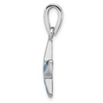 Sterling Silver Rhodium Created Blue Opal Starfish Pendant - Image 2