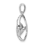 Sterling Silver Platinum-plated Vibrant CZ Pendant - Image 2