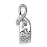 Sterling Silver Platinum-plated Vibrant CZ Knot Pendant - Image 2