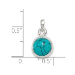 Sterling Silver Polished Lab Created Turquoise Pendant - Image 3