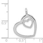 Sterling Silver Rhodium-plated Heart Pendant - Image 3