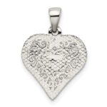 Sterling Silver Polished Filigree Heart Pendant - Image 4
