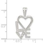 Sterling Silver Polished L HEART V E Chain Slide Pendant - Image 3