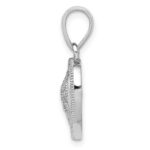 Sterling Silver Rhodium-plated Polished CZ Heart Pendant - Image 2