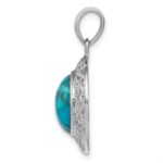 Sterling Silver Rhodium-plated w/Reconstituted Turquoise Pendant - Image 2