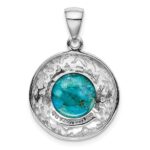 Sterling Silver Rhodium-plated w/Reconstituted Turquoise Pendant - Image 4