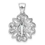 Sterling Silver Rhodium-plated w/Blue Topaz Pendant - Image 3