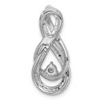 Sterling Silver Rhodium Diam. Infinity Symbol Slide Pendant - Image 4