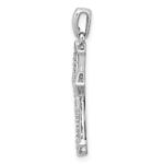 Sterling Silver Rhodium-plated Diamond Cross Pendant - Image 2