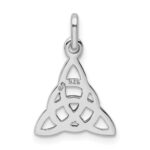 Sterling Silver Rhodium-plated Polished Trinity Knot Pendant - Image 3
