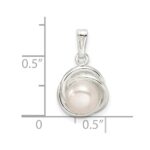 Sterling Silver Polished Synthetic Pearl Pendant - Image 3