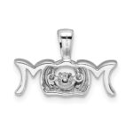 Sterling Silver Rhodium-plated Vibrant Diamond Mom Pendant - Image 3