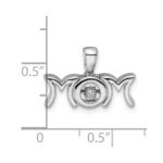 Sterling Silver Rhodium-plated Vibrant Diamond Mom Pendant - Image 4
