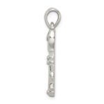 Sterling Silver Polished Small Heart Key Pendant - Image 2