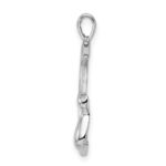 Sterling Silver Rhodium-plated Cat On Moon Pendant - Image 2