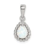 Sterling Silver Lab Created Opal Pendant