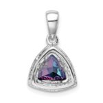 Sterling Silver Rhod-plated Trillion Mystic Fire/White Topaz Pendant - Image 3