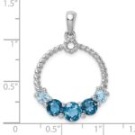 Sterling Silver Rhod-plat London blue and LB topaz Pendant - Image 4