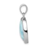 Sterling Silver Rhodium-plated Larimar Heart Pendant - Image 2