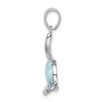Sterling Silver Rhodium-plated Larimar Swirl Design Pendant - Image 2