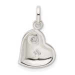 Sterling Silver CZ Heart Pendant - Image 3
