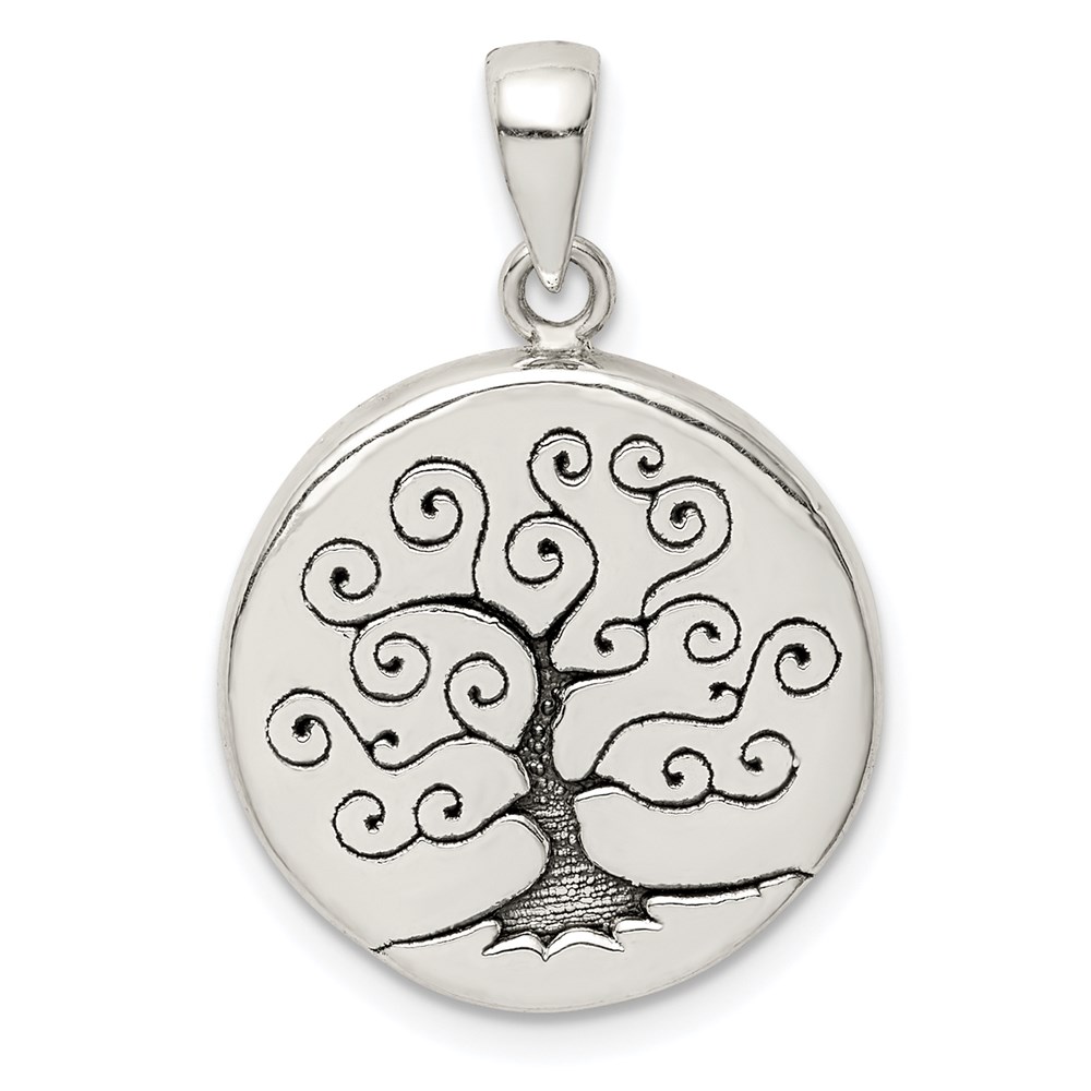 QP5278.jpg Sterling Silver Antiqued Tree Pendant - Image 1