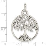 Sterling Silver Polished Tree of Life Pendant - Image 4