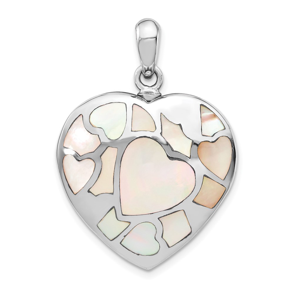 QP5317.jpg Sterling Silver Rhodium-plated Mother of Pearl Ash Holder Pendant - Image 1
