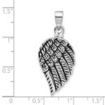 Sterling Silver Rhodium-plated Enameled Angel Wing Ash HolderPendant - Image 4