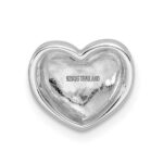 Sterling Silver Rhodium-plated Scratch Finish Heart Chain Slide - Image 3