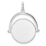 Sterling Silver Polished Rotating Disc Pendant - Image 4