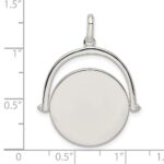 Sterling Silver Polished Rotating Disc Pendant - Image 3