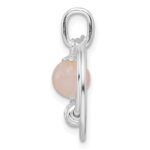 Sterling Silver Polished Pink Quartzite in Circles Pendant - Image 2