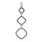 Sterling Silver Rhodium-plated Multi-color Nano Crystal Pendant