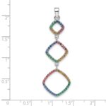Sterling Silver Rhodium-plated Multi-color Nano Crystal Pendant - Image 3