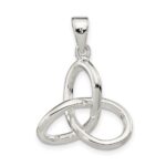 Sterling Silver Polished Infinity Triangle Pendant - Image 4